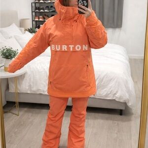 Burton matching bib Snow Jacket and Pants Set peach color